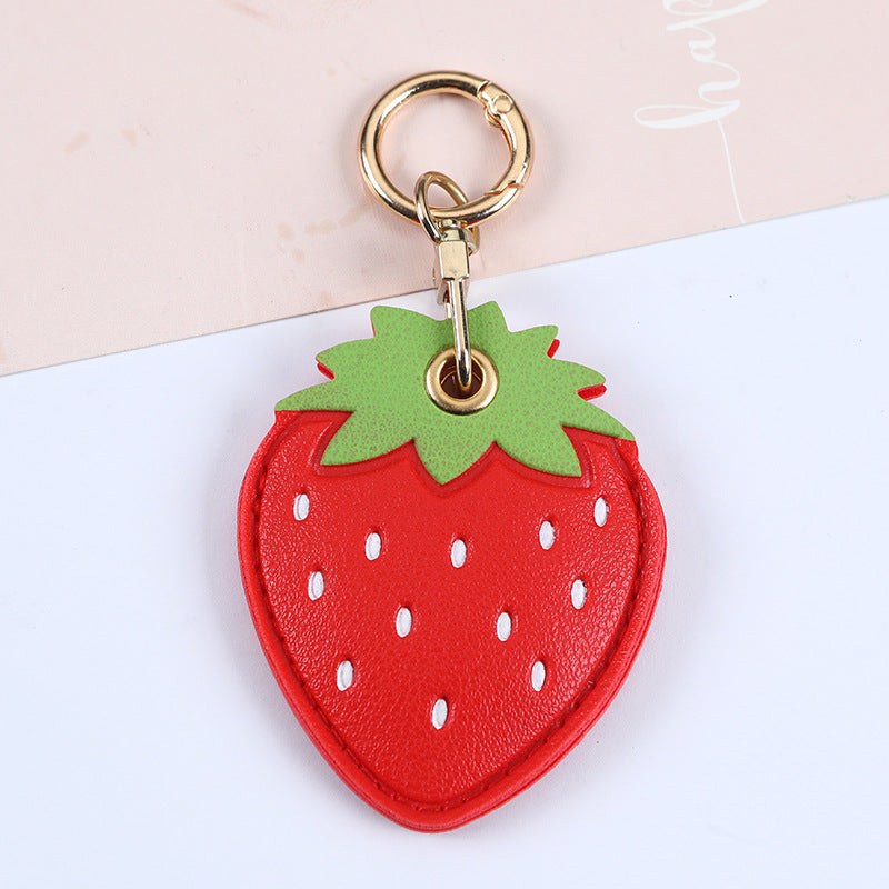 Wholesale Big Red Lip Leather Love Strawberry Keychain Pendant Bag Hanging